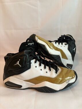 Jordan Men’s Black, White & Gold High-Top Sneakers
